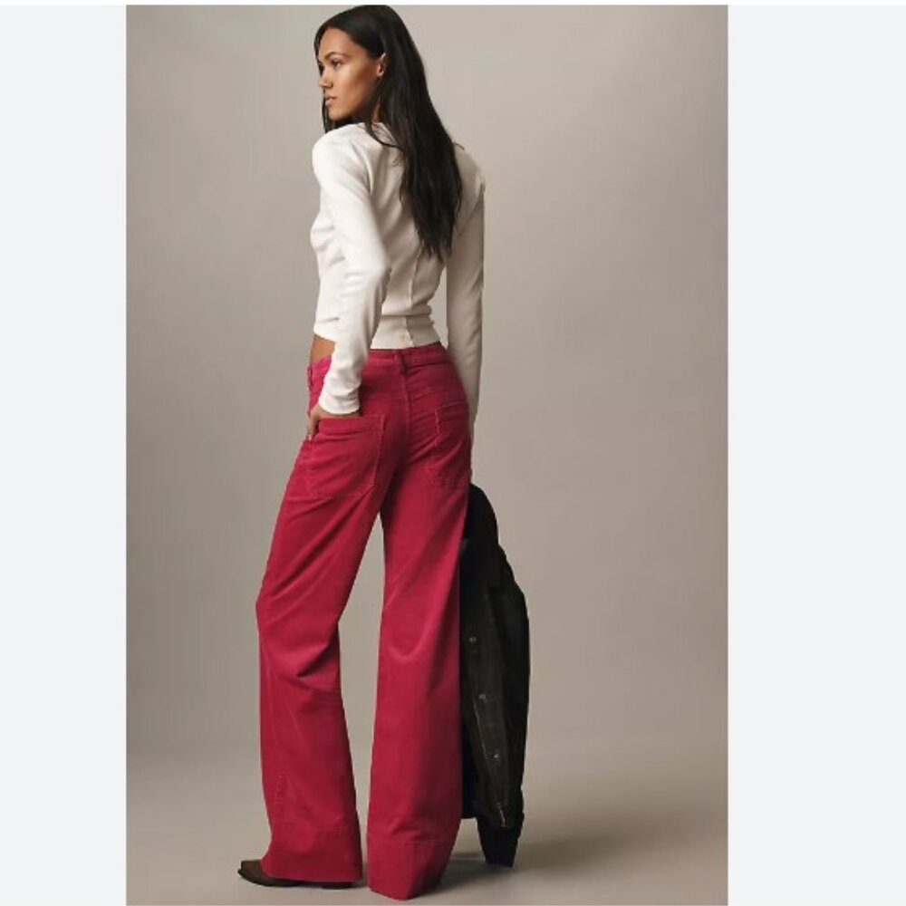 Pilcro The Rylan High-Rise Flare Jeans in Rhubarb: Corduroy Edition Size 27 NWT